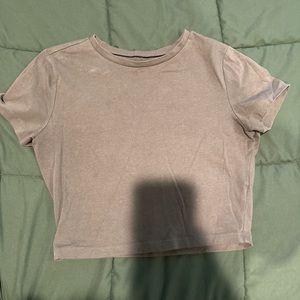 army green crop top